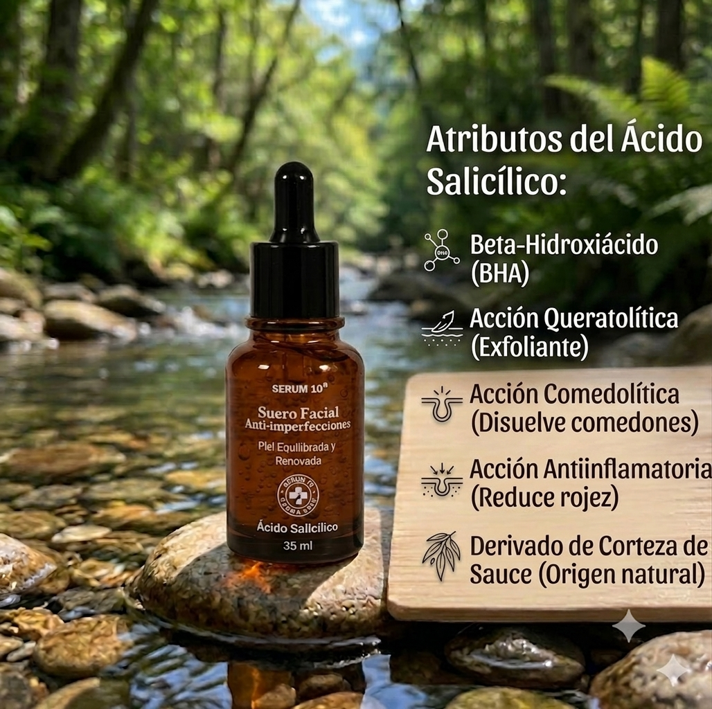 Sérum de Ácido Salicílico — Piel Limpia, Sin Espinillas y Sin Imperfecciones